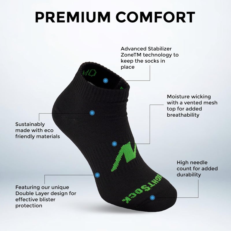 Wrightsock Running II Lo Quarter Running Socks for Men and Women â€“ Cushioned, Eco-Friendly and Anti Blister Socks with our Patented Double Layer Design - American Made, No Blisters Guaranteed - Image 2